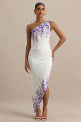 Sybil | Wisteria Floral Print Asymmetric Midi Dress